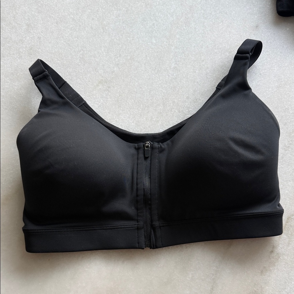 Old Navy Black Front-Zip Support Sports Bra